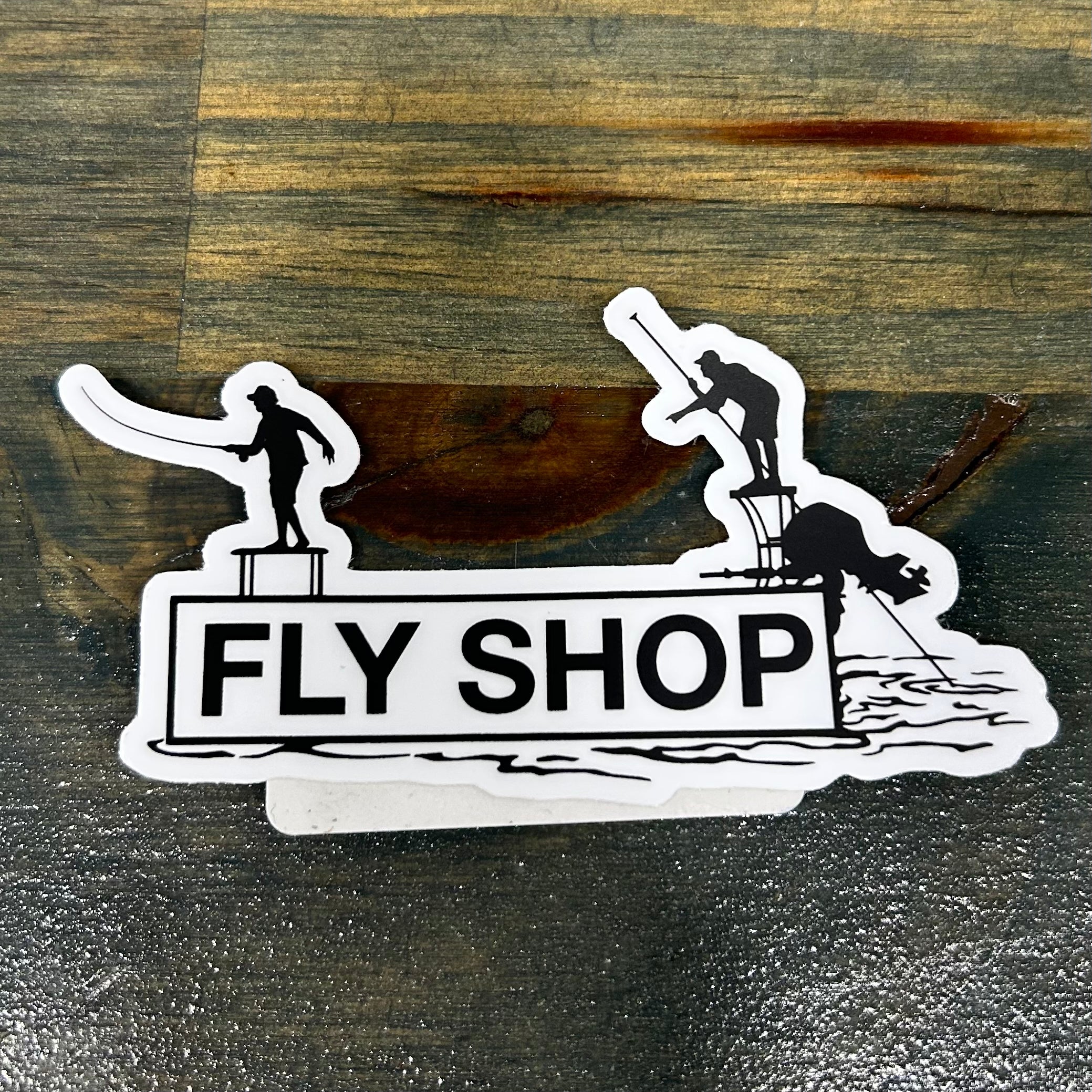 Shop sign skiff sticker