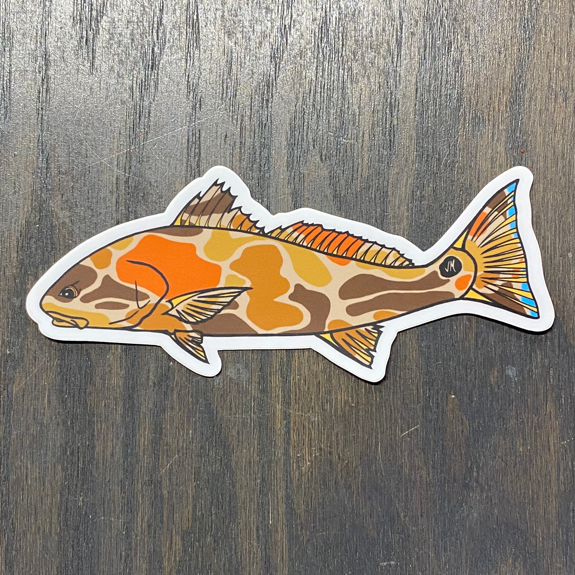 Justin Menedez Camo Redfish Sticker