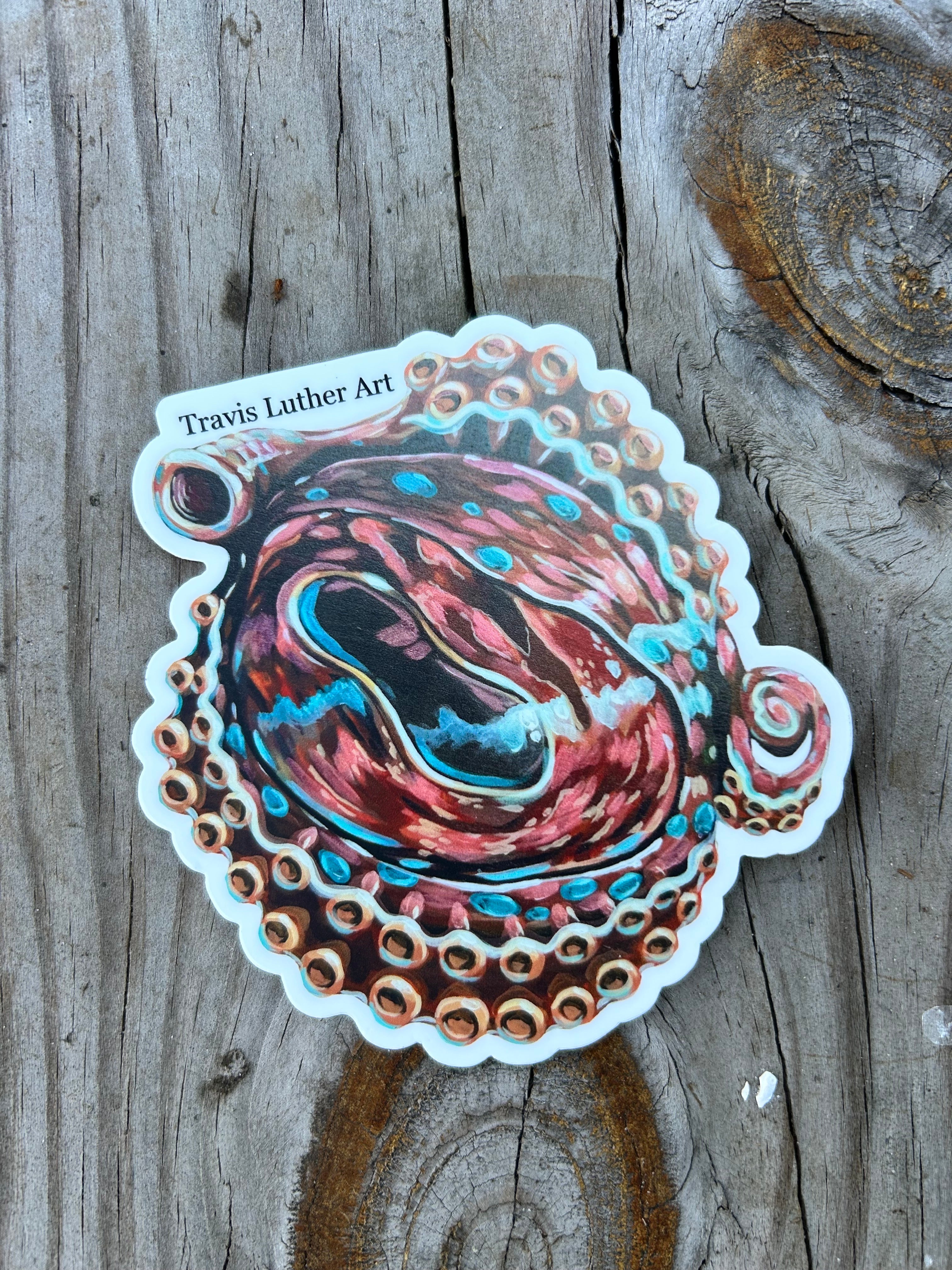 Travis Luther Art Octo Eye Red Sticker