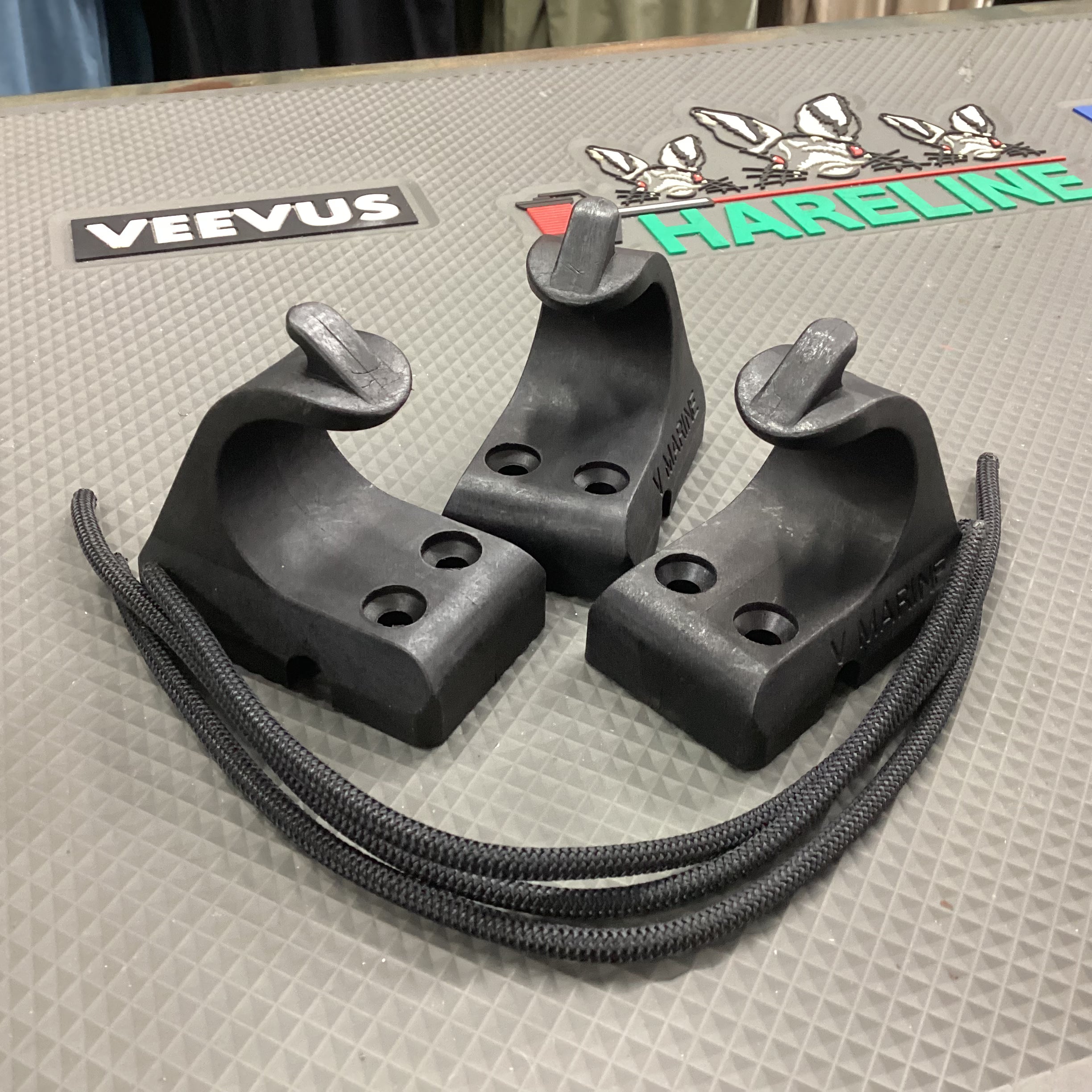 20 mm fishing pole clips V Marine Push Pole Carbon Fiber Clip Holder System