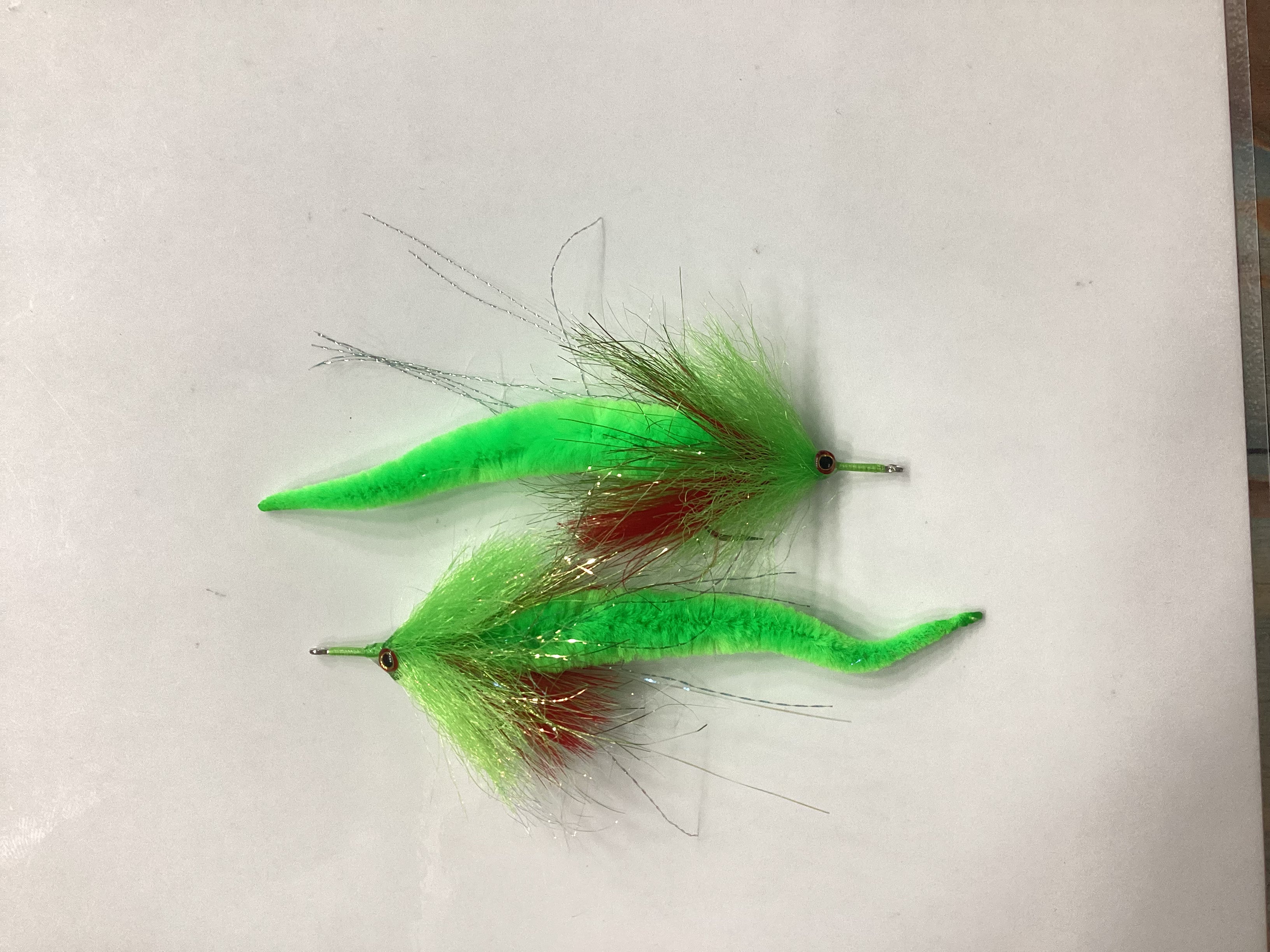 Micro-dragontail - chartreuse/red