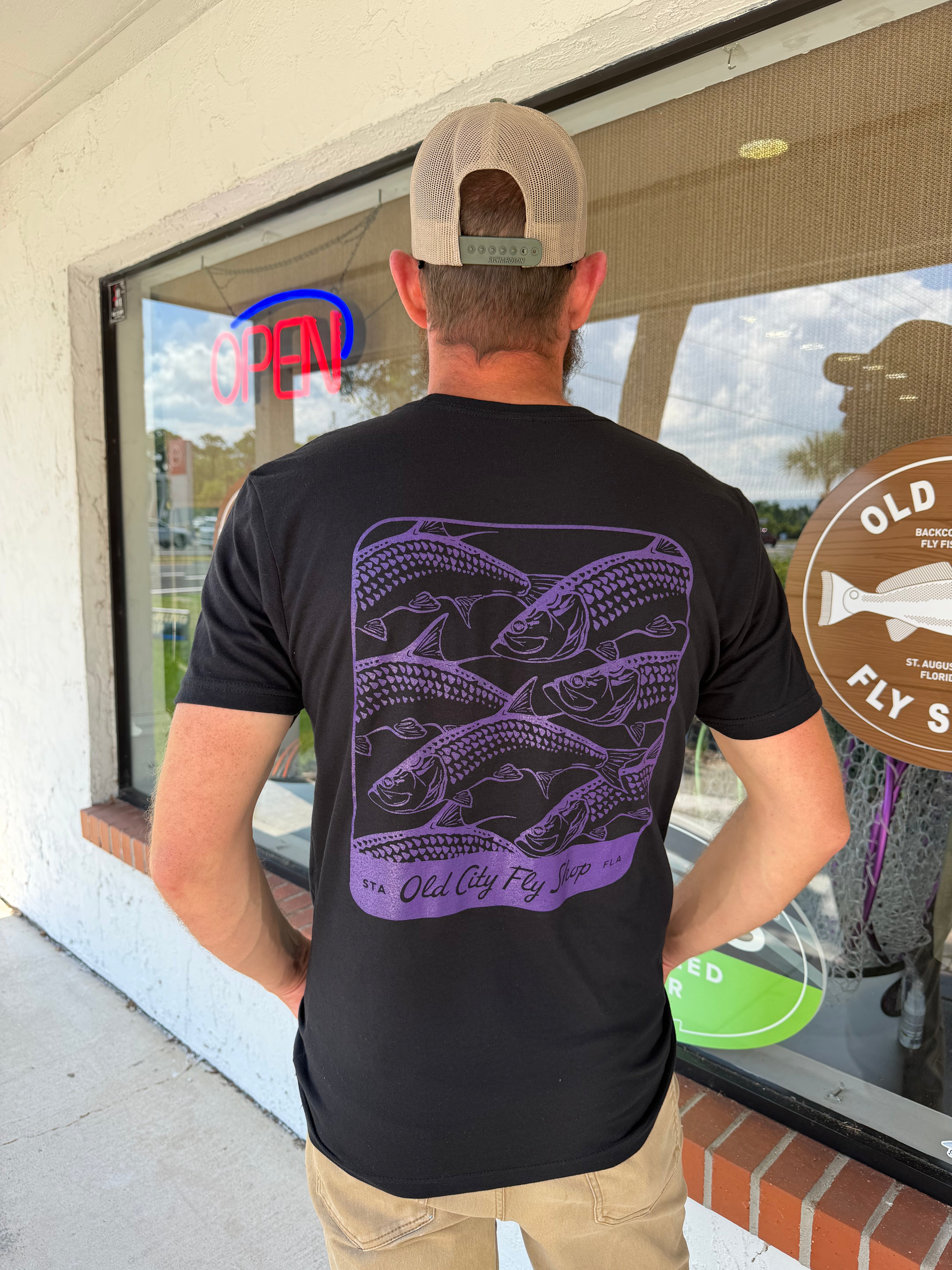Tarpon Collage Black Purple Tee Shirt