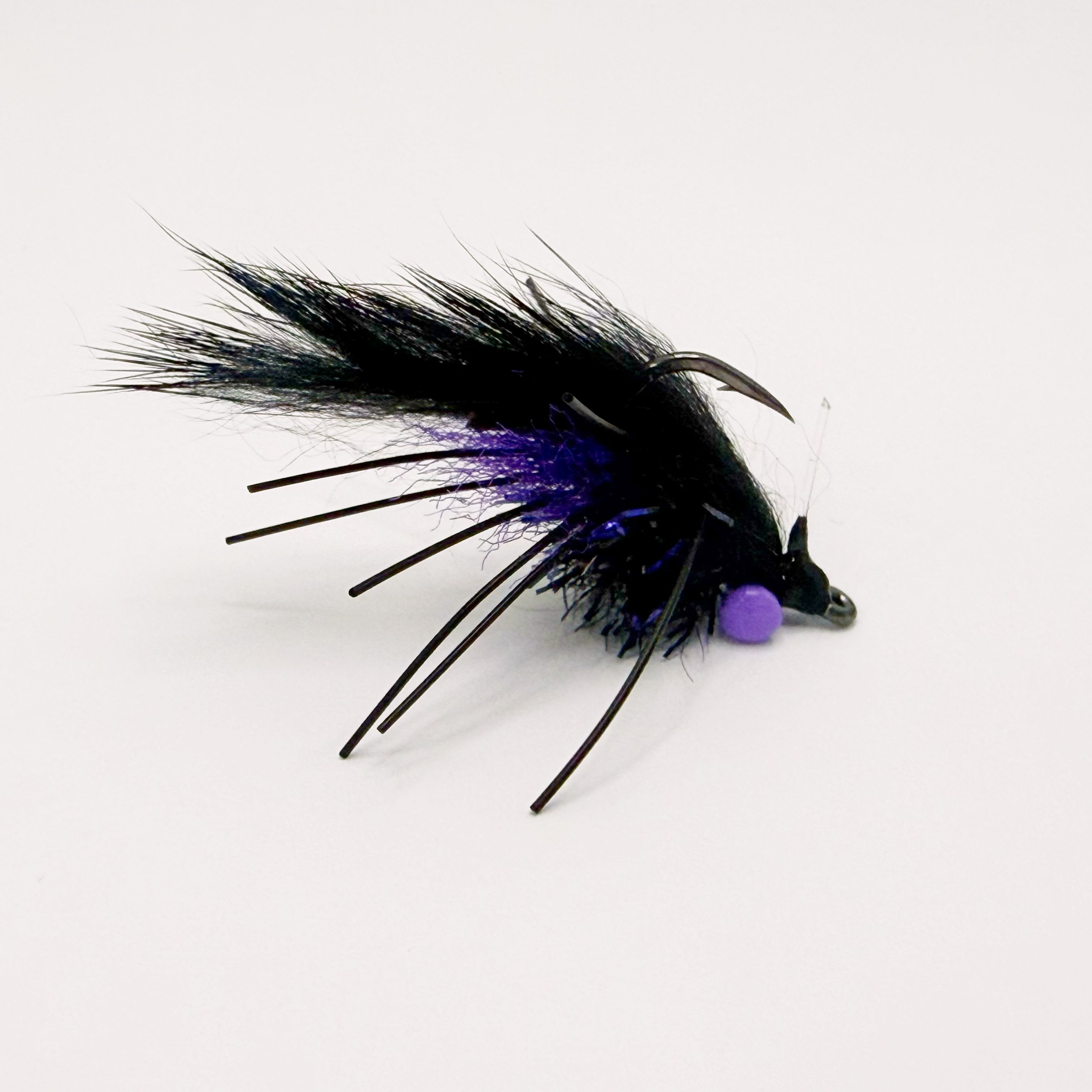 Lukes flood crab- Black and Purple- Tied by Emma