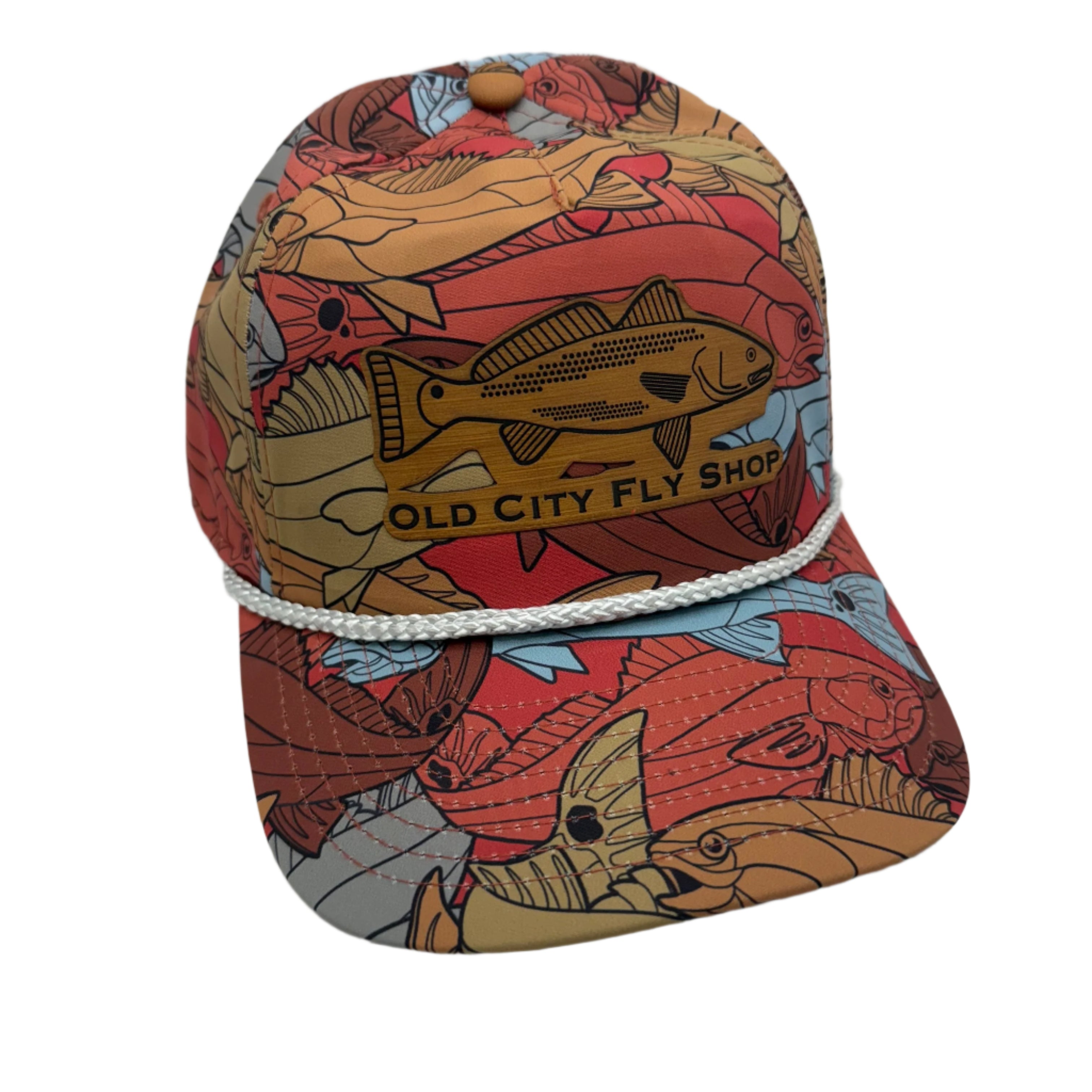 Die cut Redfish Leather Patch Hats