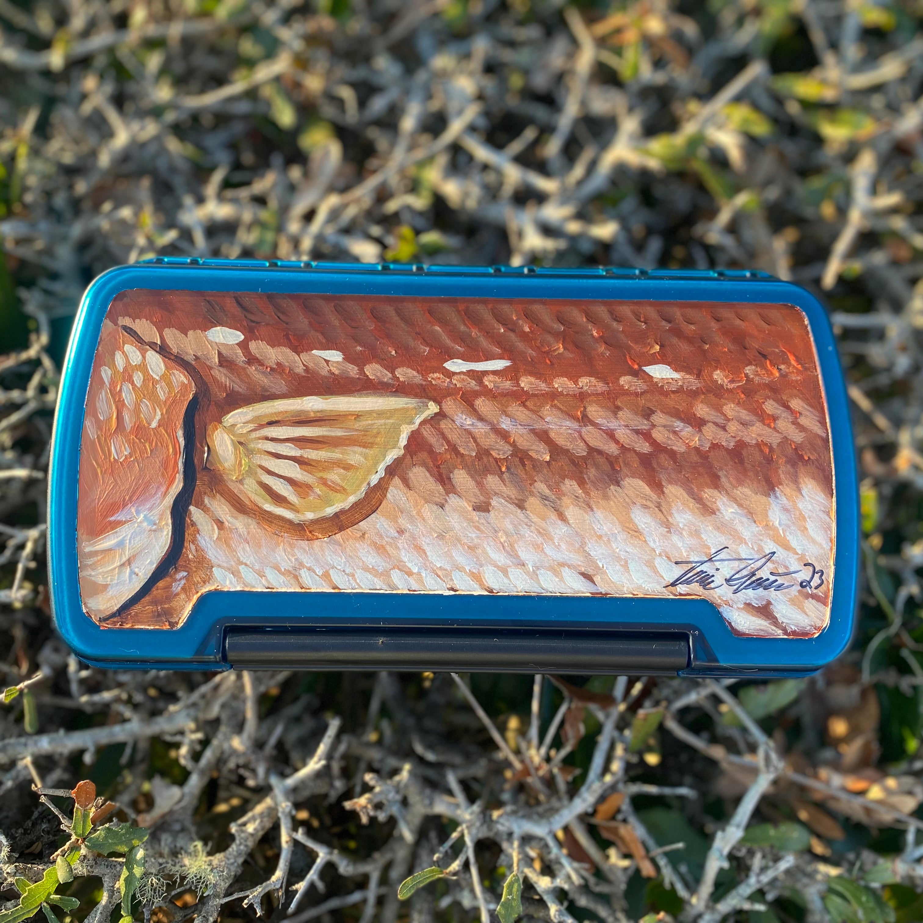 Travis Luther Art Hand Painted Fly Box