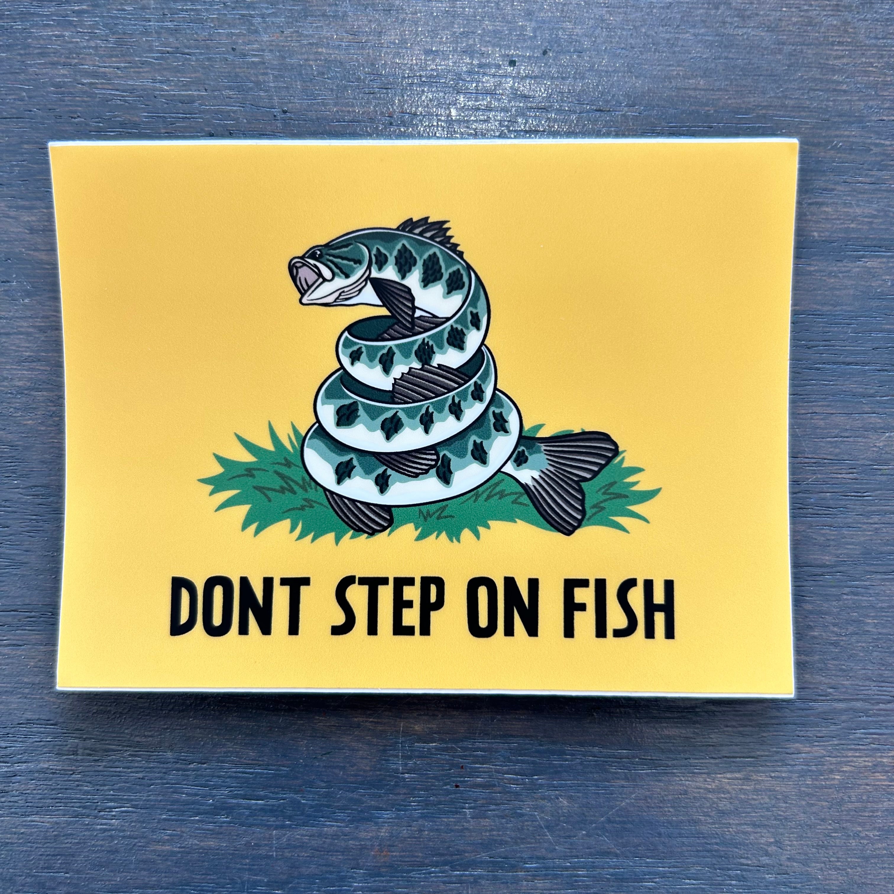 Off The Grid John “Don’t step on Fish”  Bass Sticker