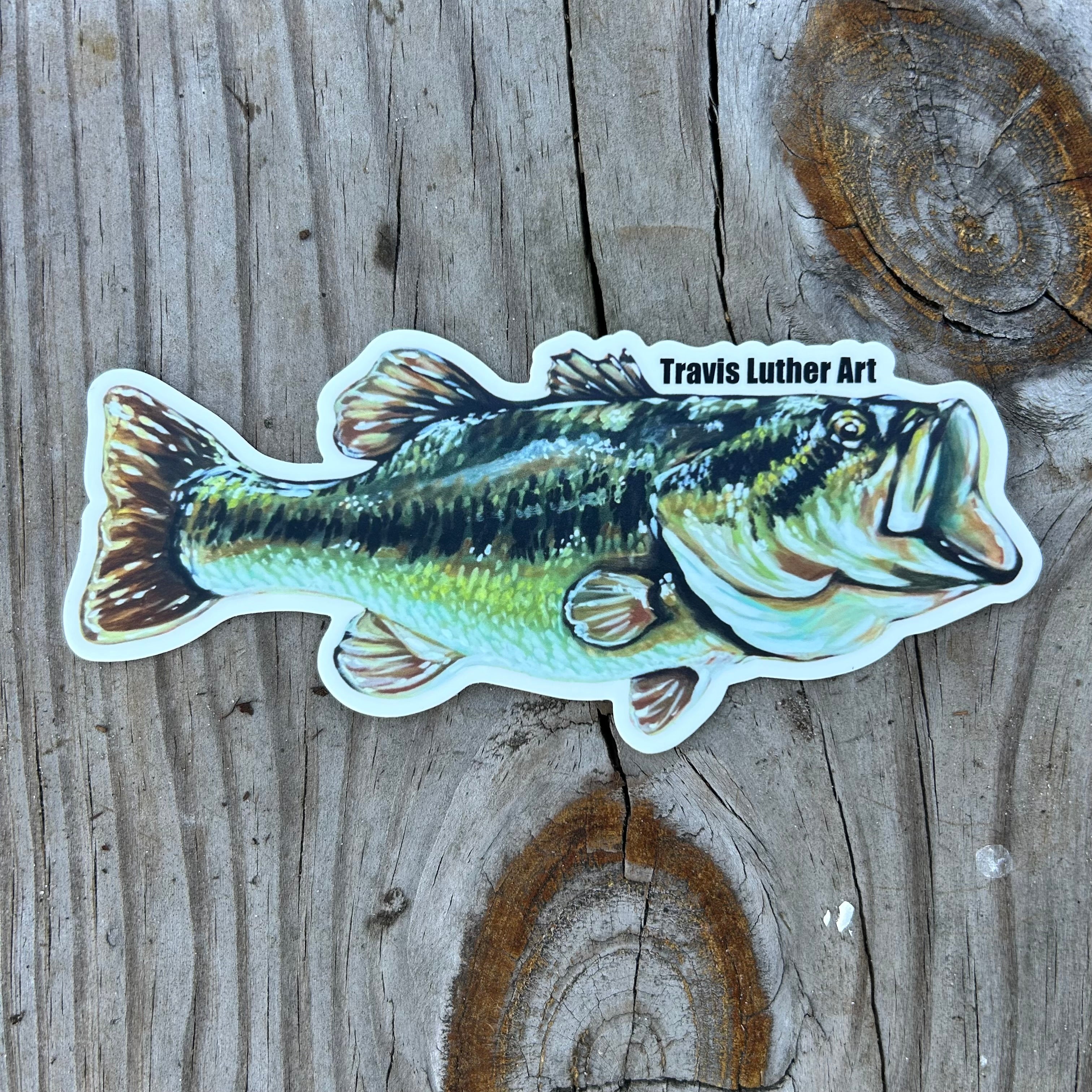 Travis Luther Art Largemouth Bass Sticker