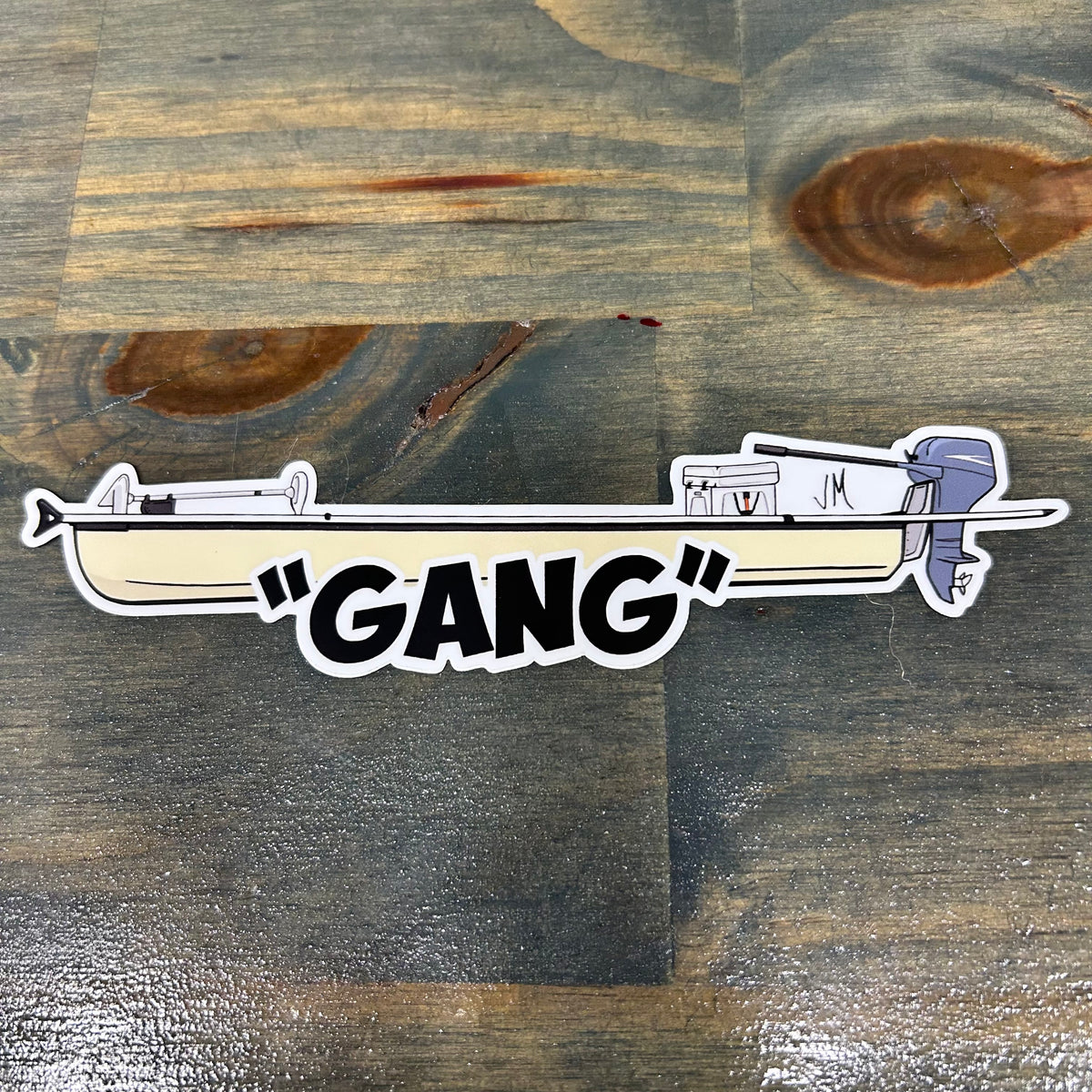 Gango Sticker Justin Menendez Gheenoe gang sticker