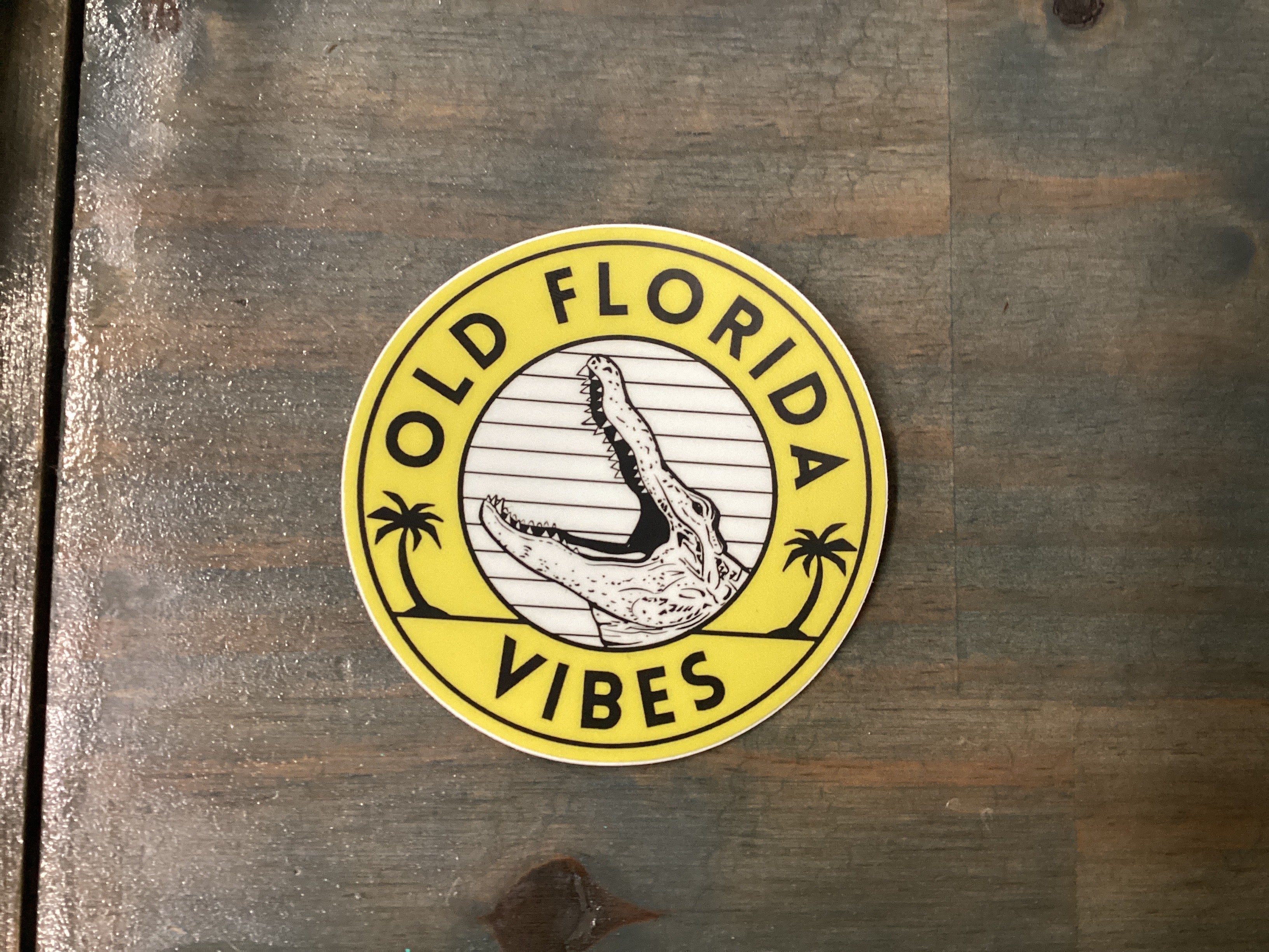 Old Florida vibes gator sticker