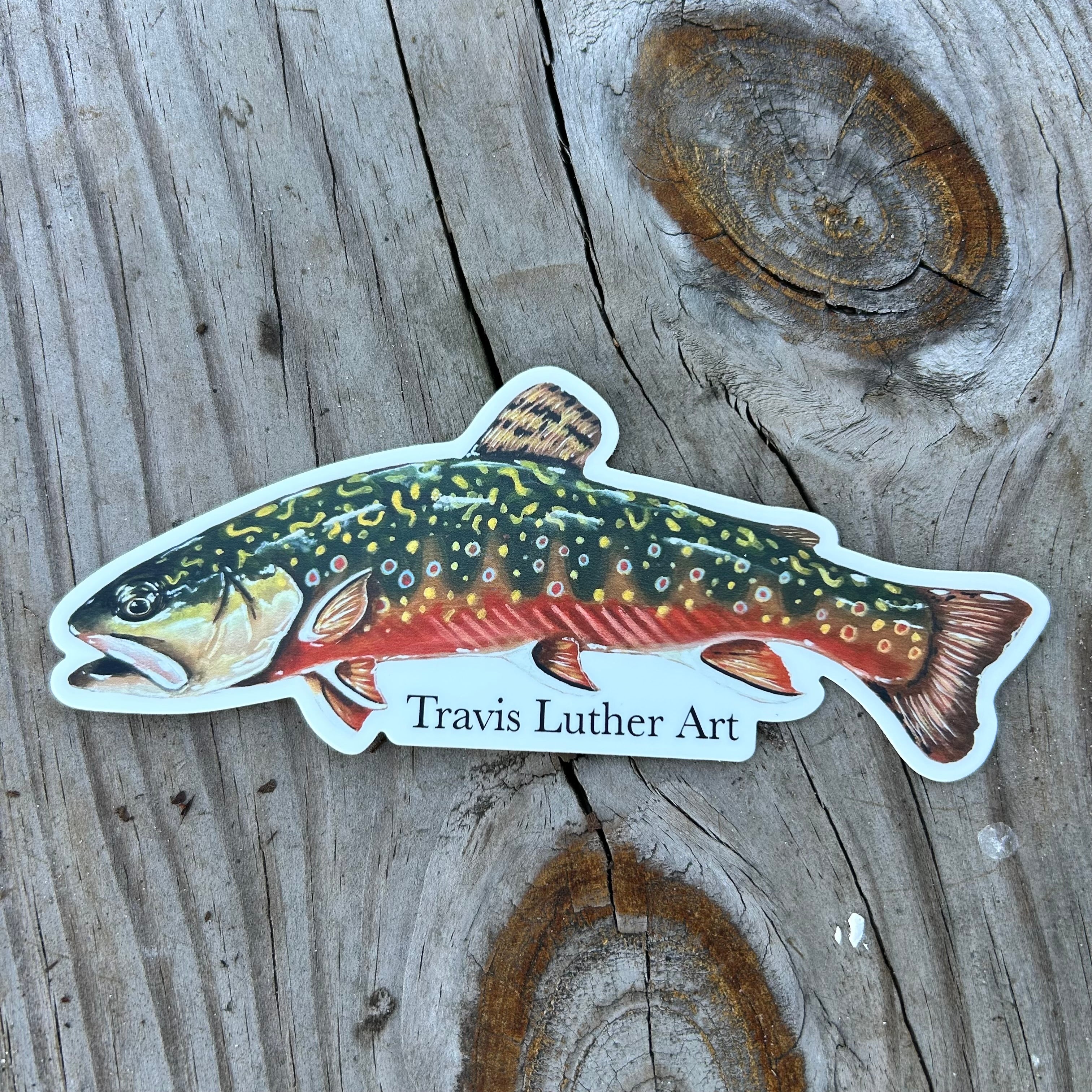 Travis Luther Art Brook Trout Sticker