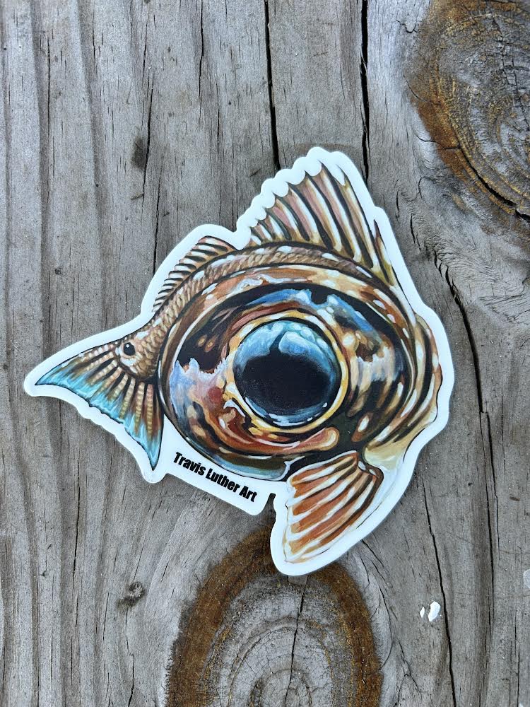 Travis Luther Art Redfish Eye Sticker