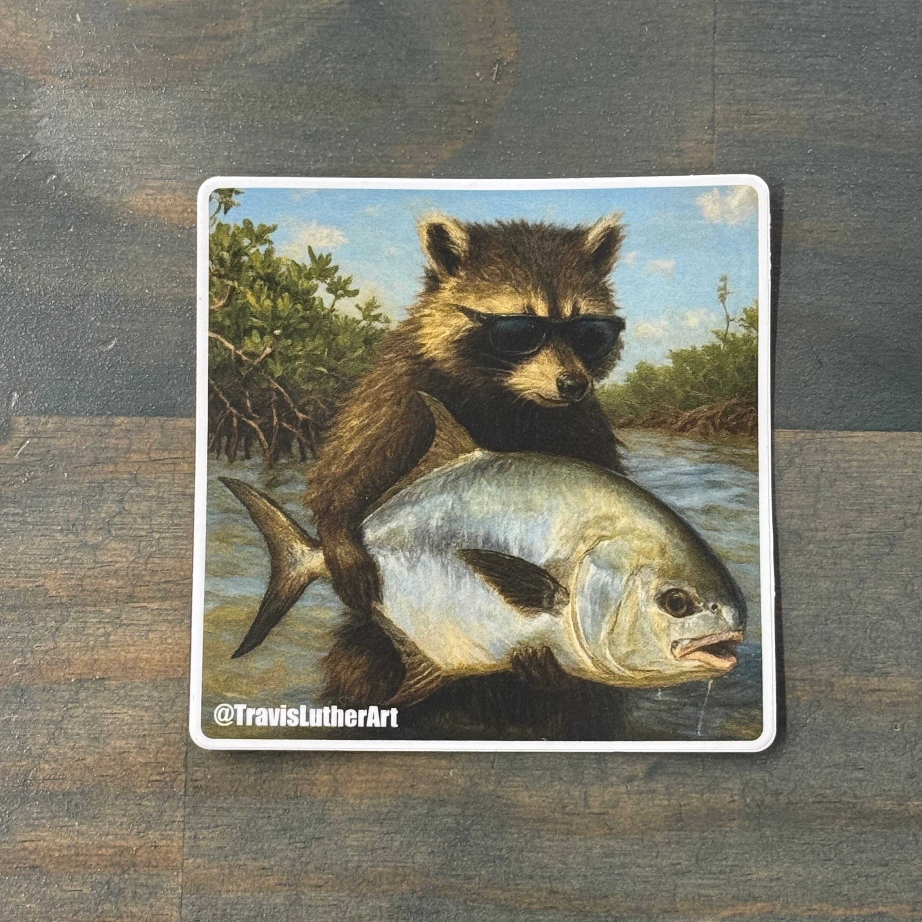 Rusty Whiskers with Permit Sticker - Travis Luther are