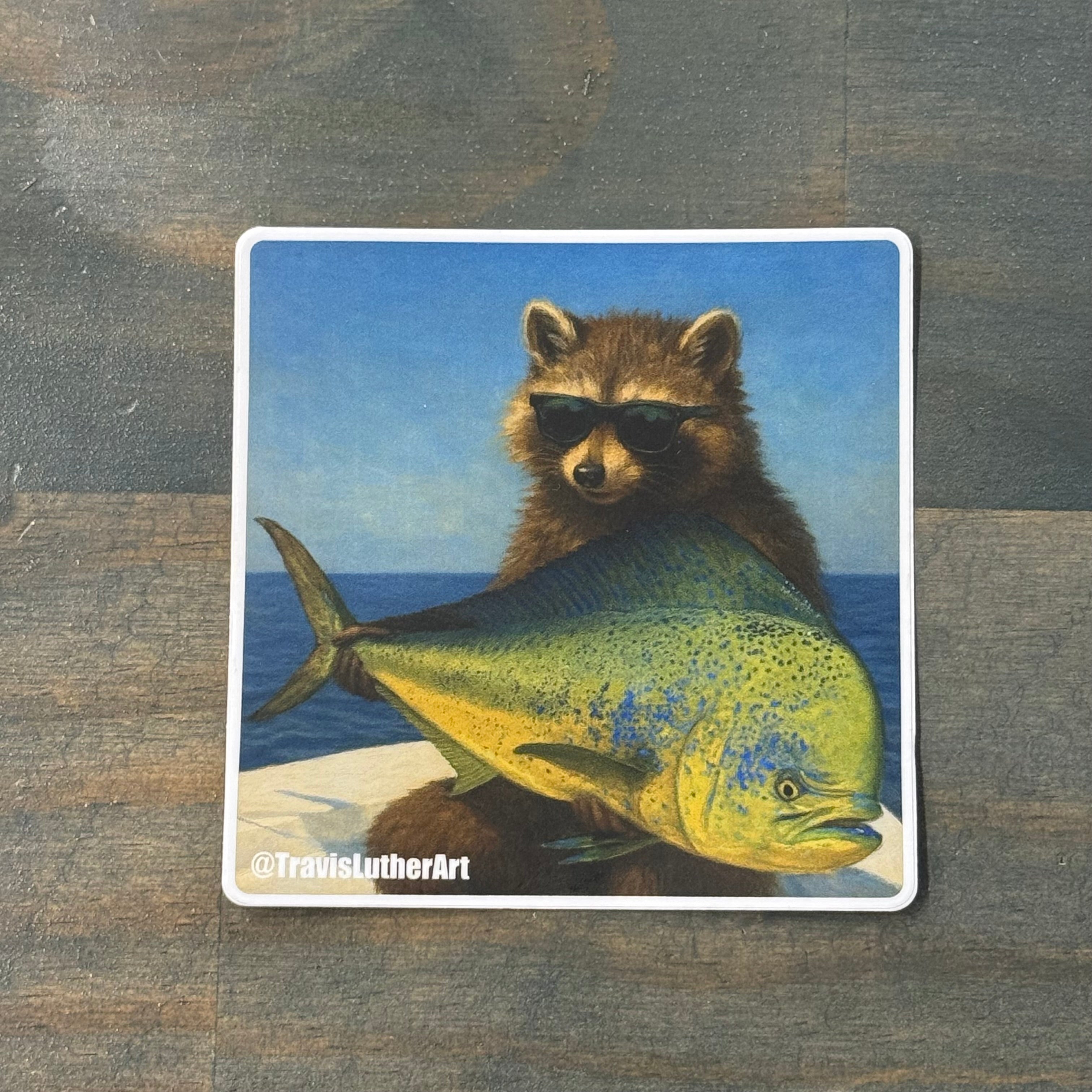 Rusty Whiskers with Mahi Sticker - Travis Luther Art