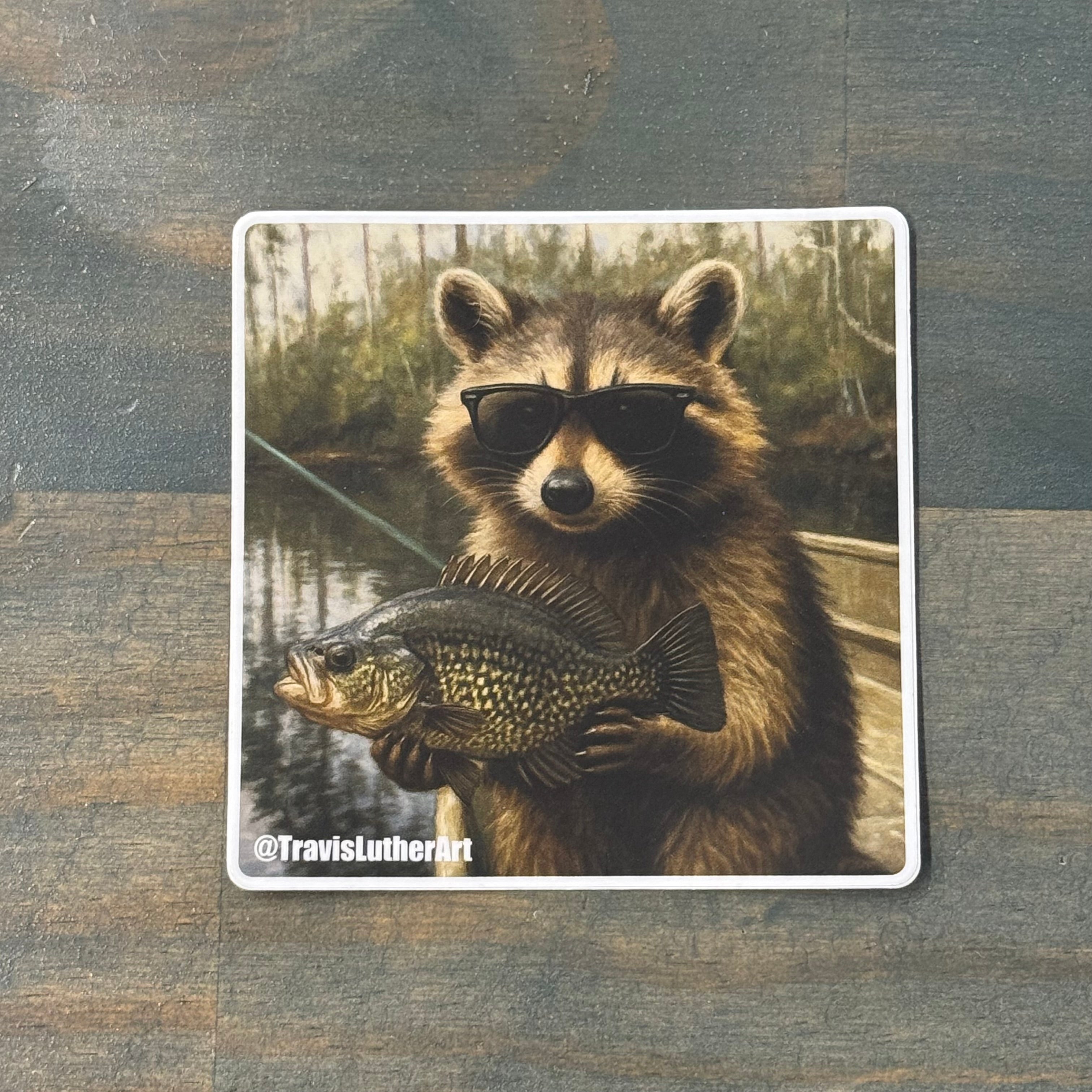 Rusty Whiskers with Crappie/Speckled Perch Sticker - Travis Luther Art
