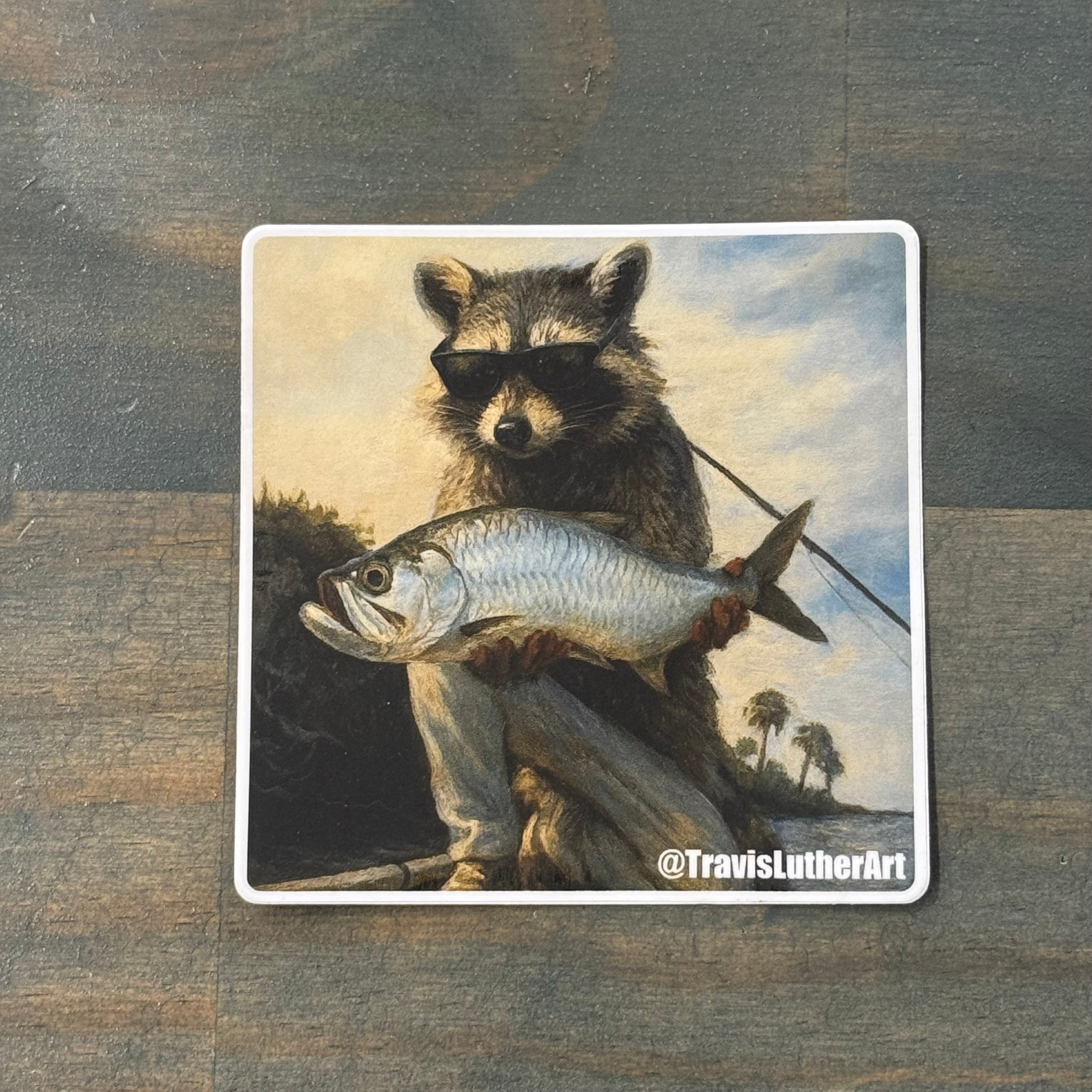 Rusty Whiskers with Juvi Tarpon Sticker - Travis Luther Art
