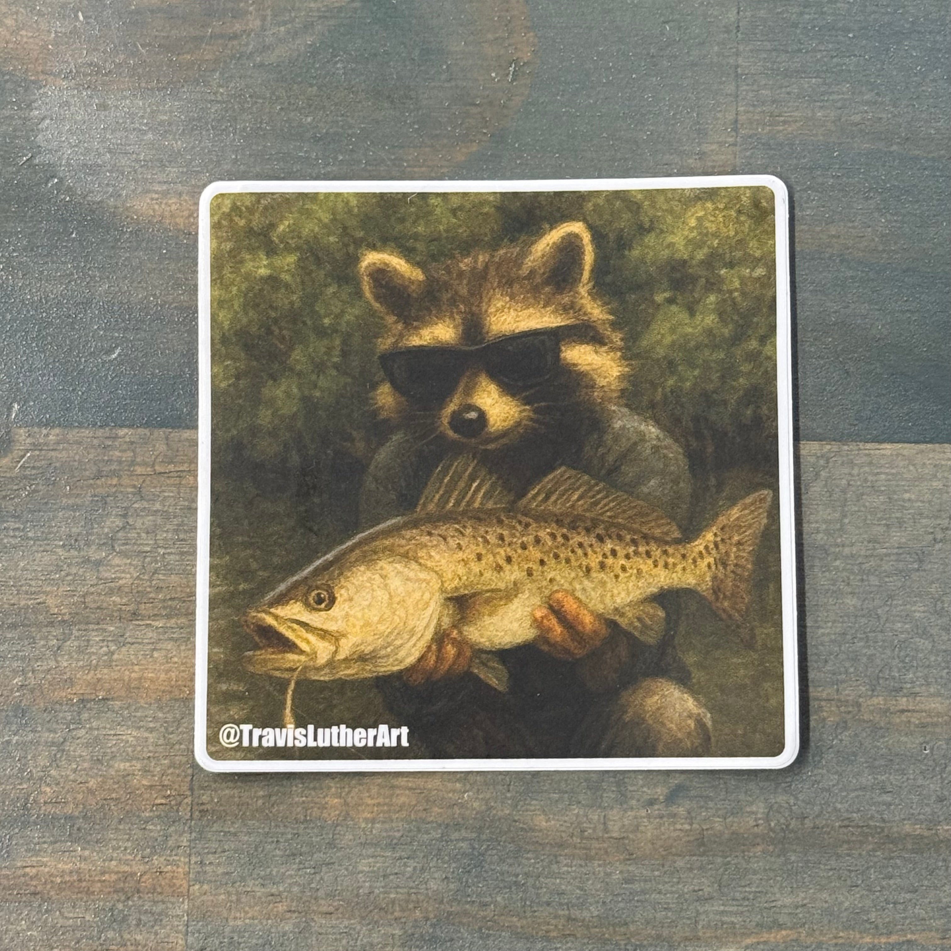 Rusty Whiskers with Speckled Trout Sticker - Travis Luther Art