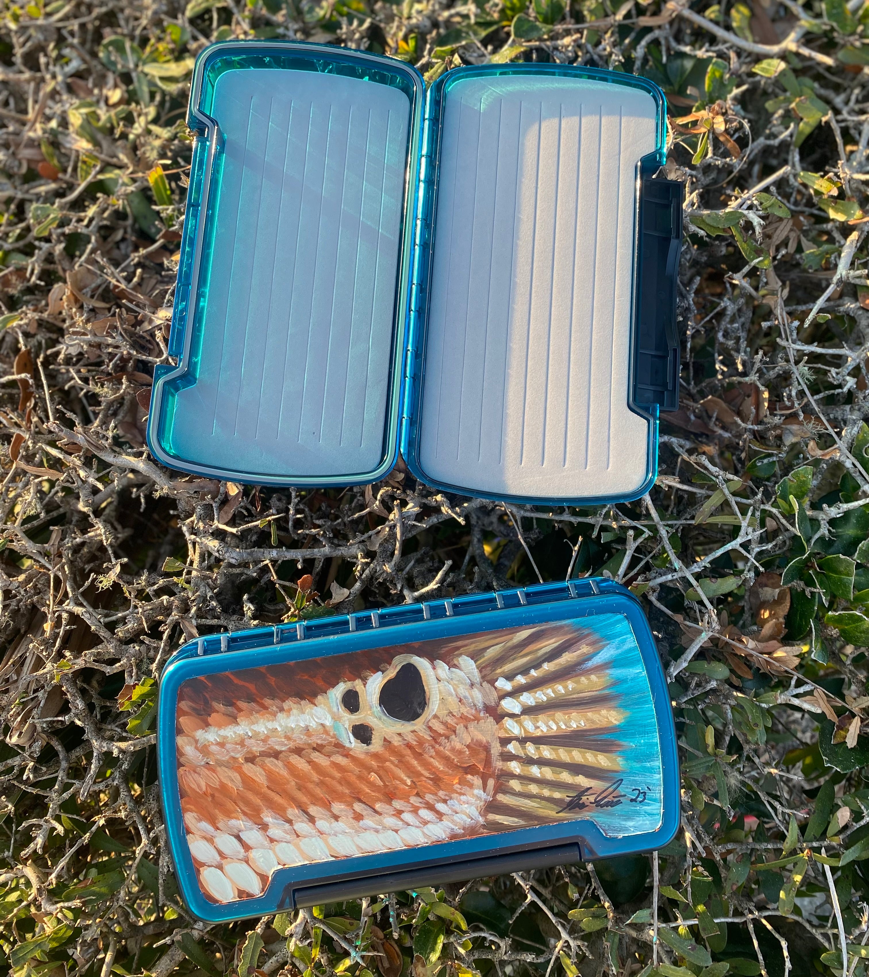 Travis Luther Art Hand Painted Fly Box